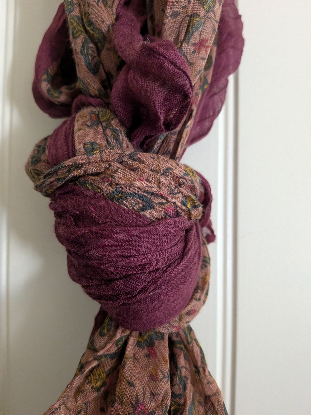 4/$45 - Lightweight Scarf - Plum and Beigey Blush